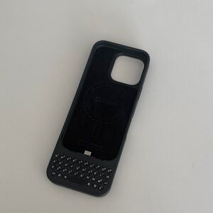 Clicks iPhone 16 pro ergonomically designed keyboard MagSafe builtin black case